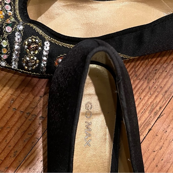 Go Max Multi Color Sequin Woven black Wedgies size 10 - Picture 7 of 8